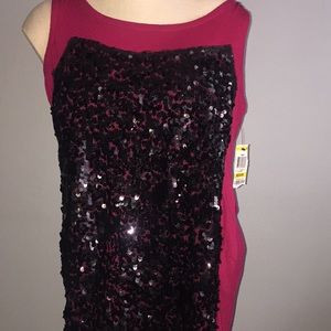 ALFANI Alfani Posh Berry w/ black sequin tank